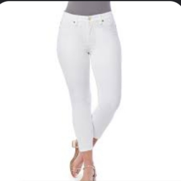 NET.IMAN Women's Crisp White Cropped Jeans Slimming t.echnologi.west 20" - Picture 2 of 10